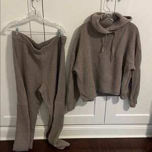 GAP sweater hoodie and pants CashSoft Shaker-Stitch lounge set